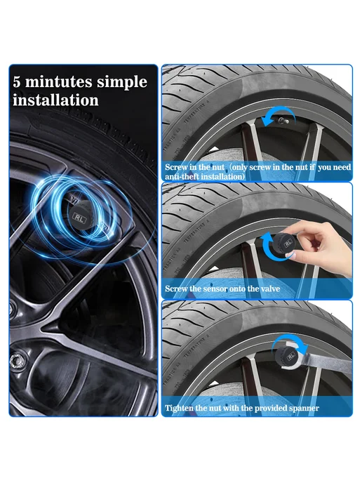 ACCESTING TPMS D-TY05 Цифровой монитор давления в шинах с 4 датчиками, вариант, фото 7