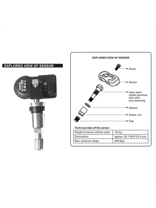 Нет бренда 10 шт. TPMS датчик давления в шинах программируемый для инст, 10 шт, фото 5