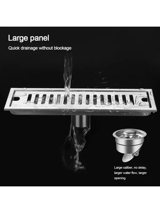 Нет бренда Линейный трап душевой 20x10 см Mid, нержавеющая сталь, 20x10 см, фото 4
