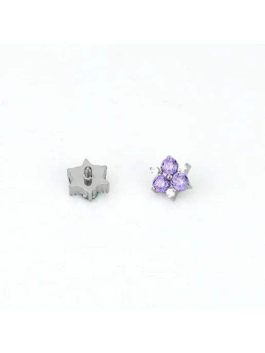 Нет бренда Серьга-гвоздик XM F136, титан, зеленый камень 16G, 16 г, фото 4