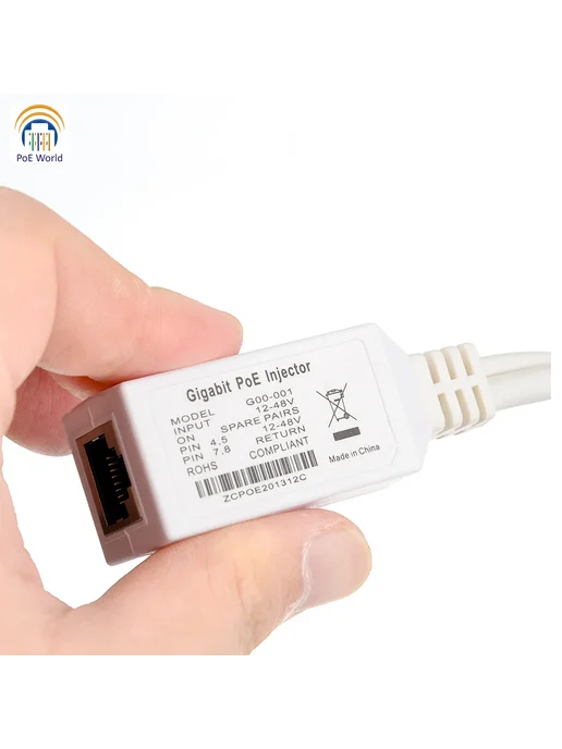 PoE World Гигабитный кабель-инжектор PoE, вариант, фото 4