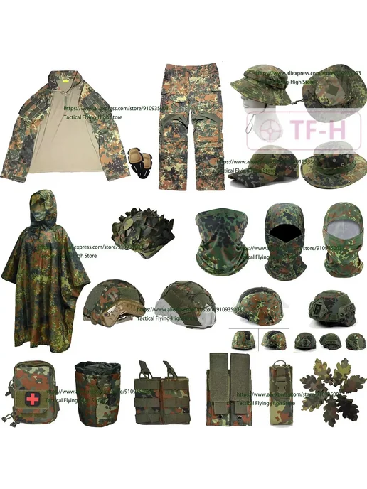 Нет бренда Камуфляжный шлем MICH2000 Flecktarn, вариант, фото 2