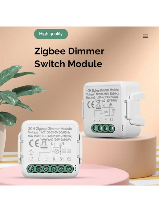 Диммер Zigbee 2 Gang, белый, белый, фото 3