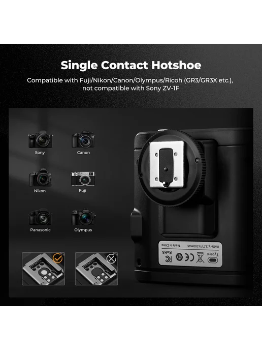 K&F CONCEPT Вспышка Mini Camera Top Flash Light GN12 5600K 2, вариант, фото 3