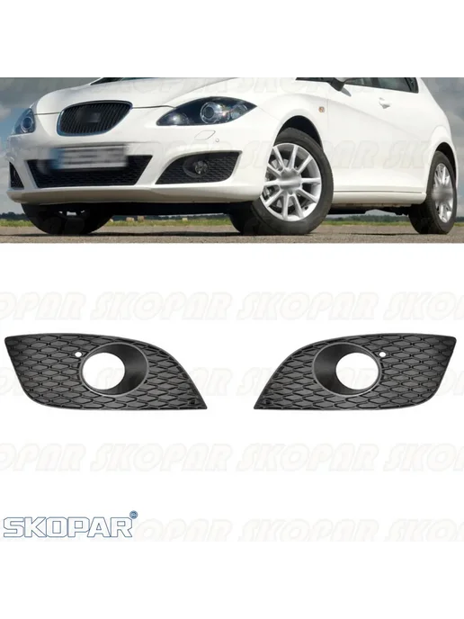 SKOPAR Крышка противотуманной фары Seat Leon 1P1, левая, черный, черный, фото 2