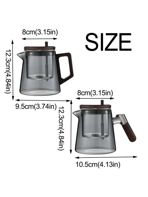 Нет бренда Стеклянный чайник 650 мл, Style 1 Grey, 650 мл, фото 6