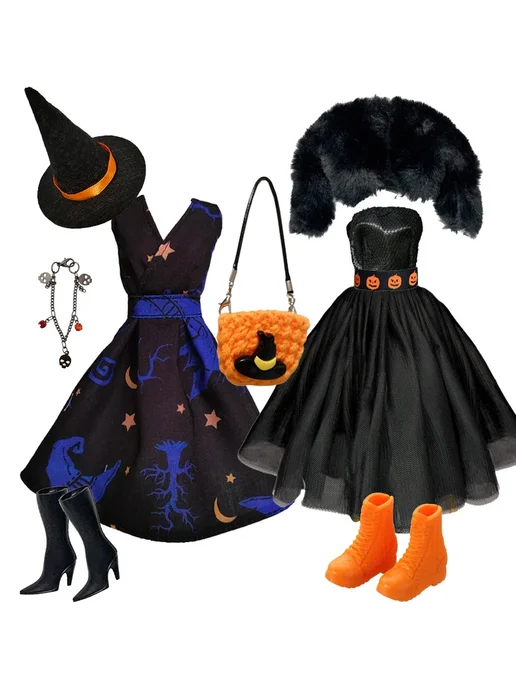 Buyee Doll Костюм ведьмы для куклы 1 6, фиолетовый, ZM3193266, фиолетовый, фото 6