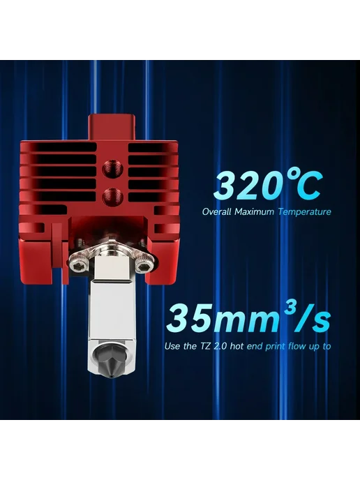 LIMITS Hotend P1P P1S с медными соплами 0.2 0.4 мм, Цвет P1 Hotend, красный, фото 4