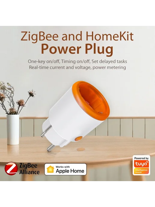 GDVONE Умная розетка Zigbee 1 Piece, оранжевый, фото 3