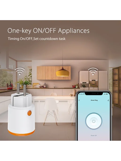 GDVONE Умная розетка Zigbee 1 Piece, оранжевый, фото 5