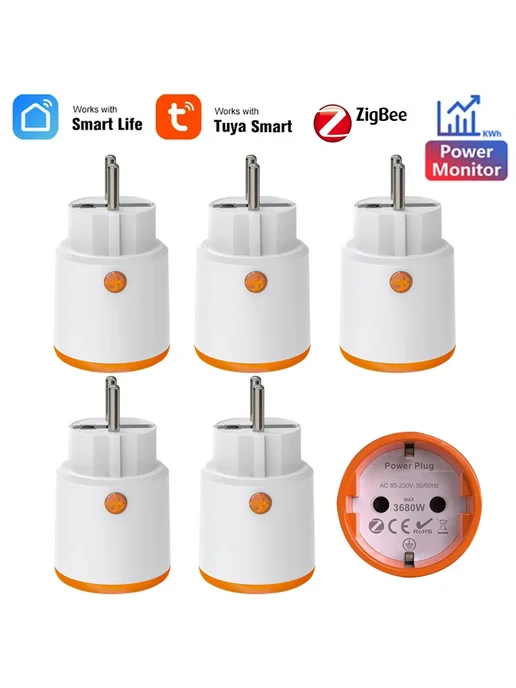 GDVONE 2 шт. Умная розетка Zigbee 3.0 16A, 2 шт, фото 2