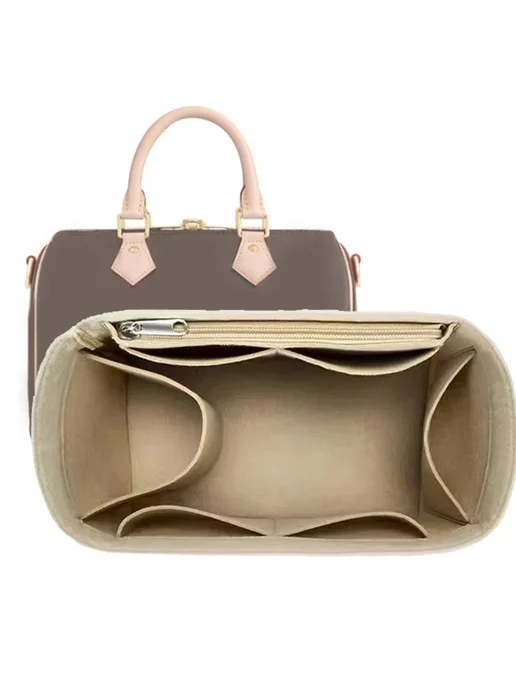 Нет бренда Фетровый органайзер для сумки LV Speedy 35, цвет кофе, бежевый