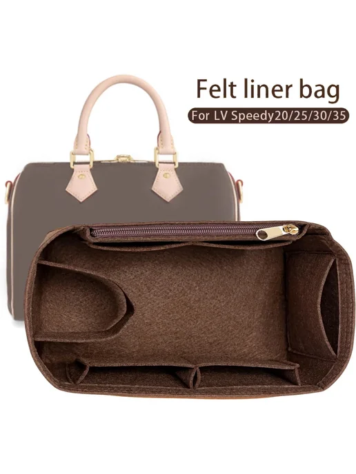 Нет бренда Фетровый органайзер для сумки LV Speedy 35, цвет кофе, бежевый, фото 2