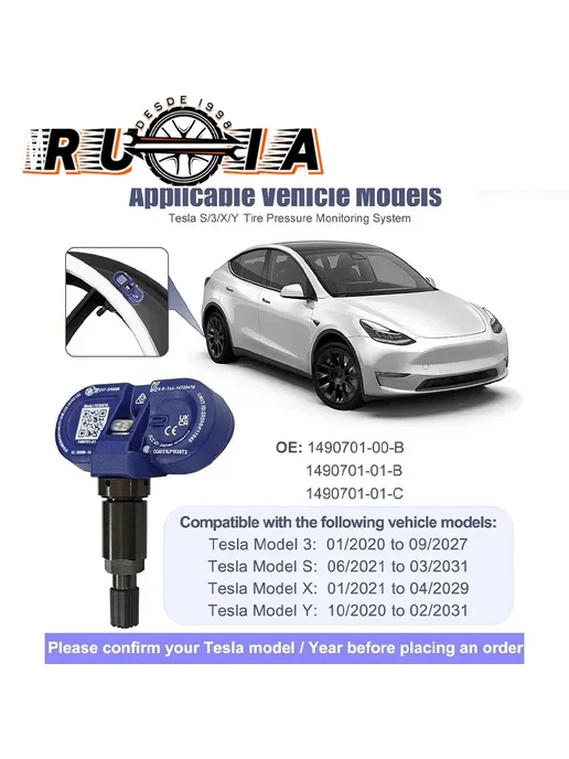 Нет бренда Датчик TPMS Tesla Model 3 Y S X 2020-2024, 1490701-01-B, вариант, фото 3