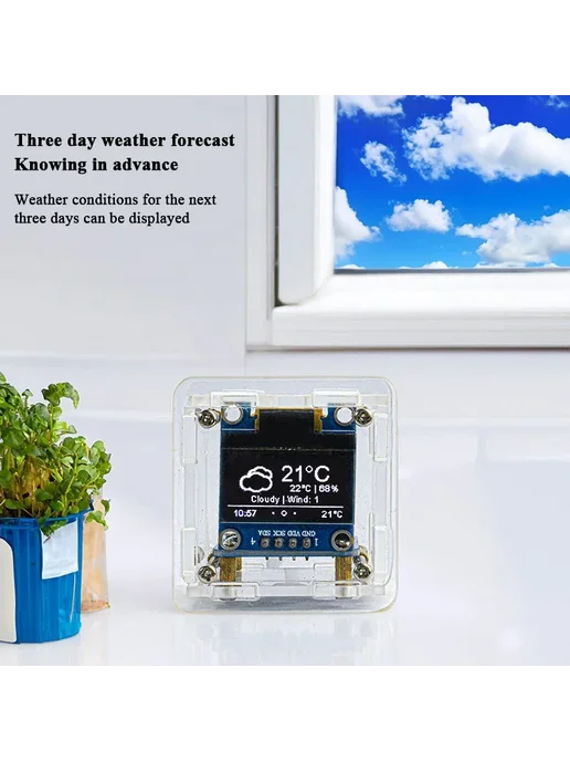 Нет бренда ESP8266 Погодные часы DIY Kit, вариант, фото 4