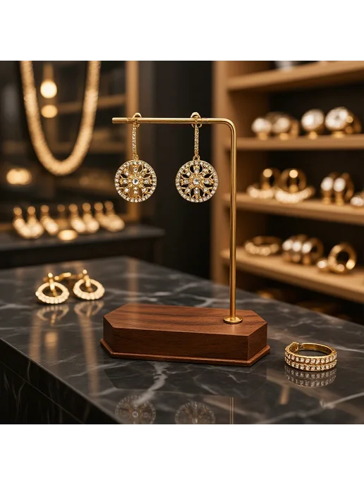 Нет бренда Деревянная подставка для украшений Gold-140, золотой, фото 6