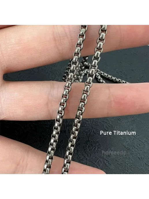 TITITIY Цепочка мужская из титана, 55 см, черная, черный, фото 3