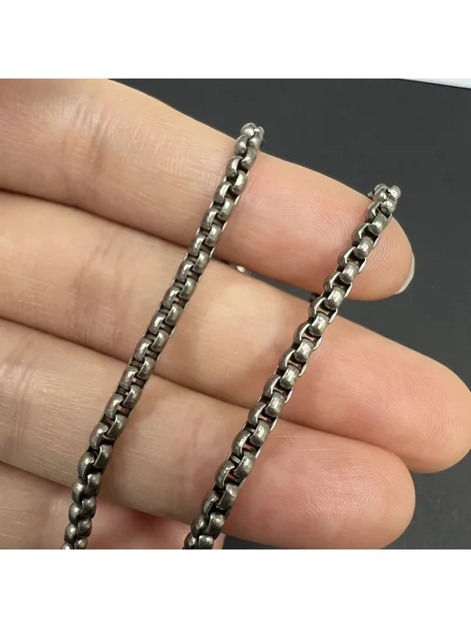 TITITIY Цепочка мужская из титана, 55 см, черная, черный, фото 6