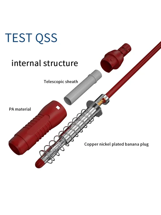 TEST QSS Тестовые провода QSS 1 м, красный черный, Цвет B, 1 м, фото 5