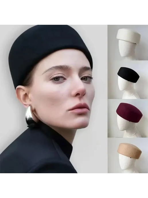 Женские береты из шерсти Black, коричневый, фото 2