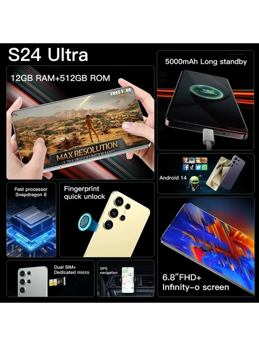 Смартфон S24 Ultra S24 Ultra 12/512 ГБ, черный, фото 3