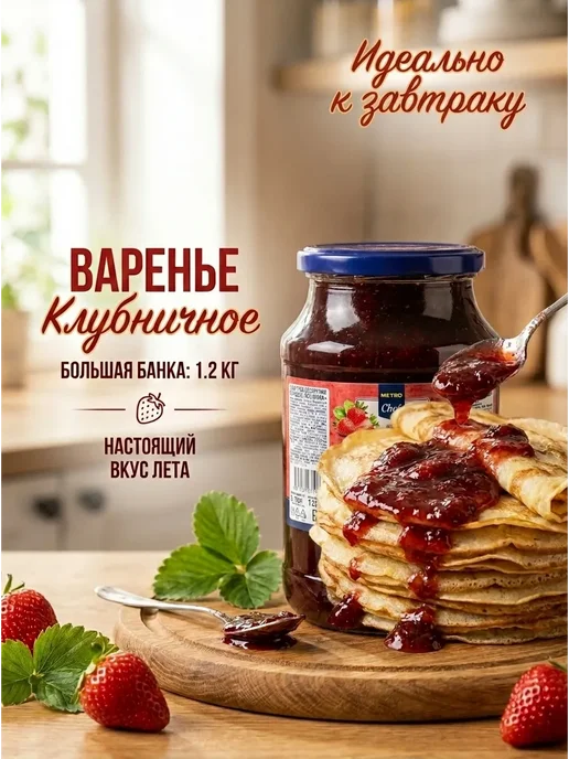 METRO Chef Варенье Домашний десерт клубника, 1.2кг, 1,2 кг, фото 2