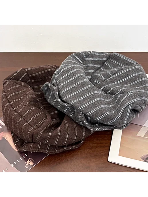 EODJCUE Японский плеATED beret из полиэстера, черный, фото 5