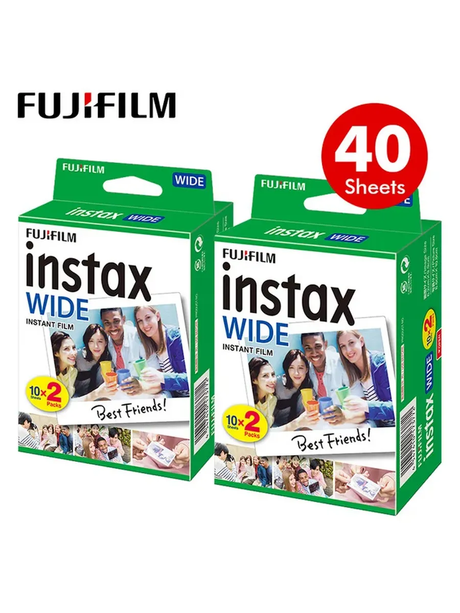 FUJIFILM Instax Wide Film, 40 листов, белая кайма