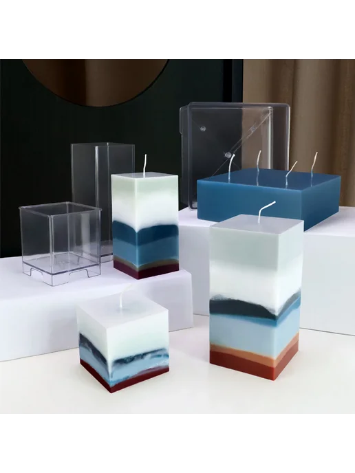 Нет бренда Квадратная форма для свечи 6x6x15.2см, 6x6x15.2 см, фото 2