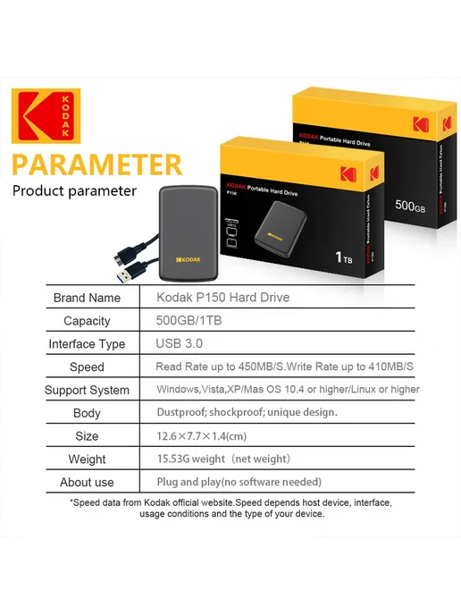 KODAK SSD накопитель P150 1 ТБ, 1 ТБ, фото 6
