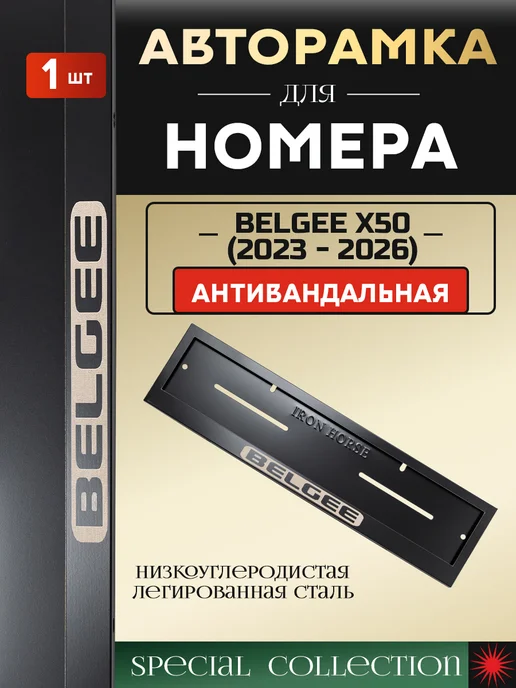 LIFE RHYTHM Рамка для номерного знака Belgee X50 металлическая, вариант
