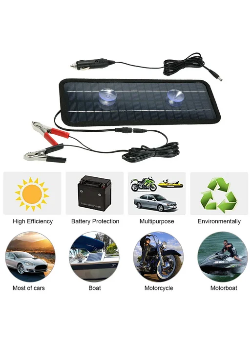 Нет бренда Солнечная панель 20W 18V для авто с креплениями, 20 Вт, фото 4