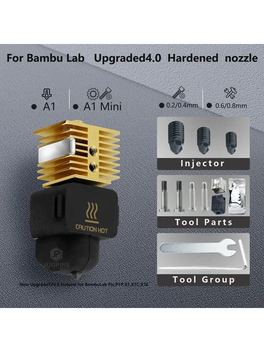 JUUPINE Хотэнд для Bambu Lab A2L, 0.4mm, K2468, 2 л, фото 6