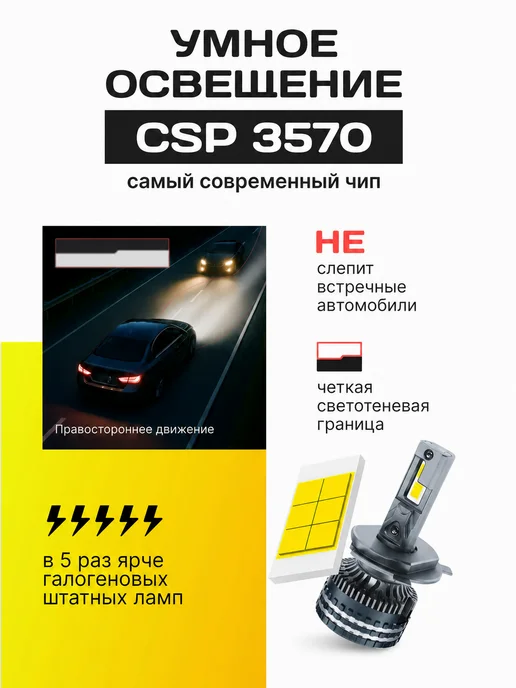 ZMB Светодиодные H4 LED автомобильные лампы лед, вариант, фото 3