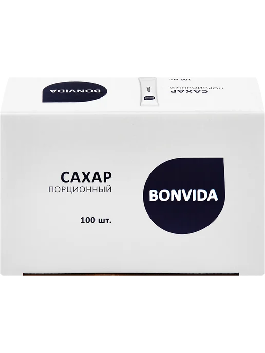 Bonvida Сахар белый порционный 100 стиков по 5 г, 2 уп, 5 г, фото 2