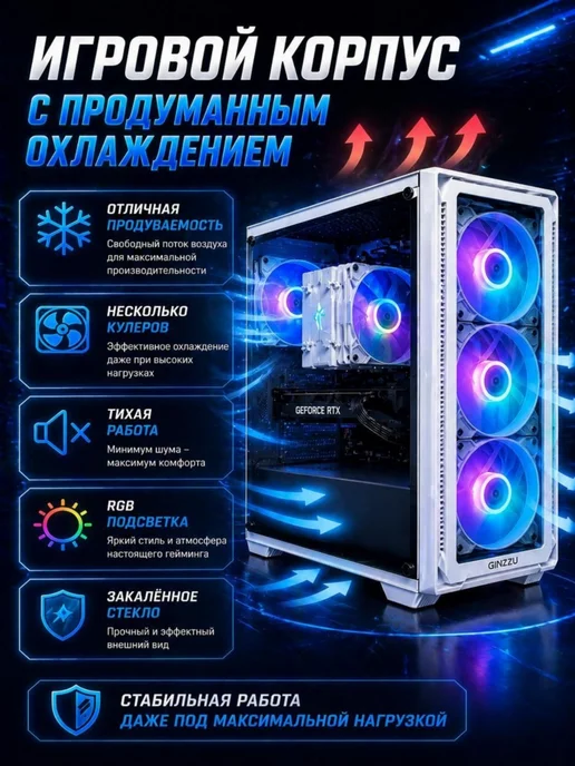 Игровой пк с монитором (полный комплект) i7, RX 580, белый, фото 7