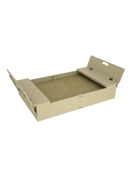 Rusandbox Песочница деревянная на улицу с крышкой-лавочкой 120х80, 120x80, в упаковке 14 кг, фото 6
