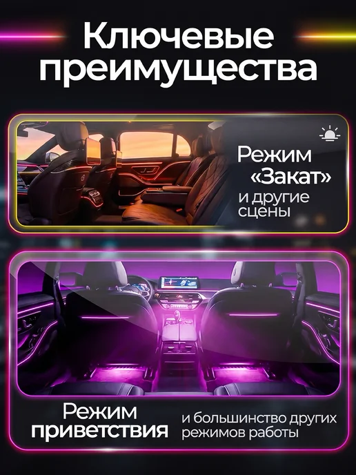 Fame Way Контурная подсветка салона в машину амбиентная 18 в 1, 21 в, фото 2