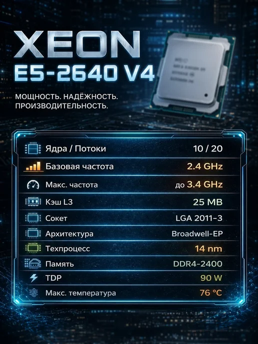Intel Процессор Xeon E5-2640 v4, вариант, фото 2