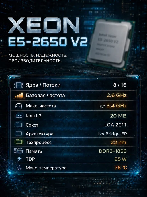 Intel Процессор Xeon E5-2650 v2, вариант, фото 2