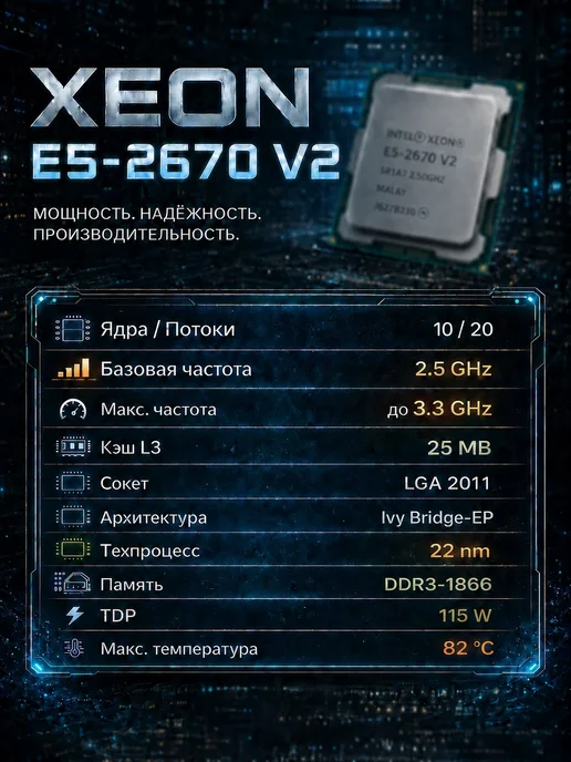 Intel Процессор Xeon E5-2670 v2, v2, фото 2