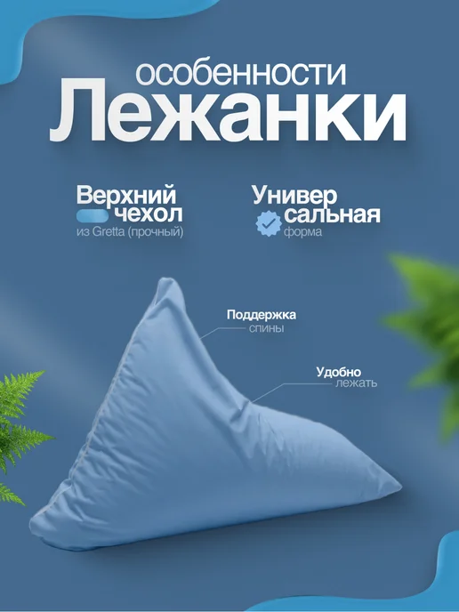 IVNETEX Бескаркасное кресло-мешок лежанка XXXXL, голубой, фото 2
