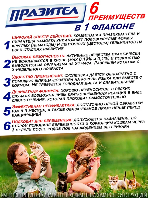 АСТРАФАРМ Суспензия от гельминтов для кошек и_котят, (15 мл ), 15 мл, фото 3