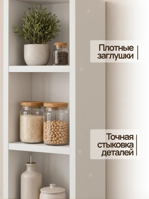 БЕЛТА Полка кухонная для газовой трубы, белый, фото 4