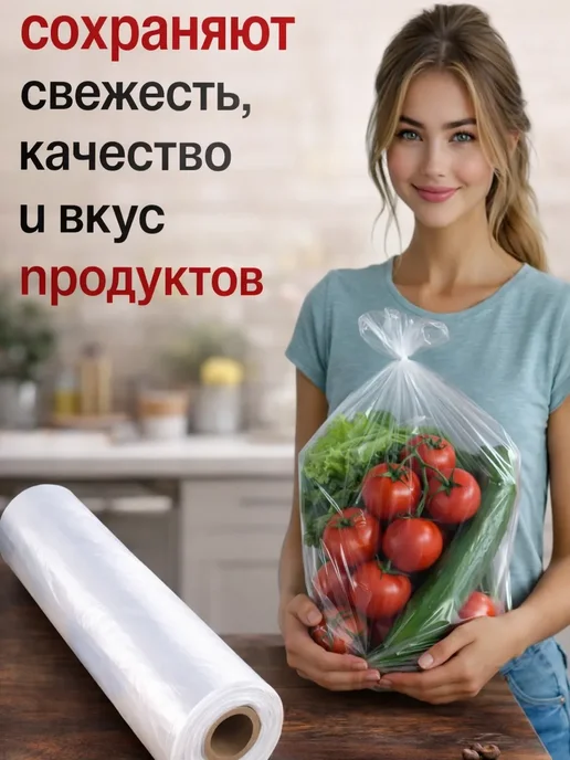 Пакеты фасовочные 24х37 в рулоне пищевые прочные, 24x37, фото 4