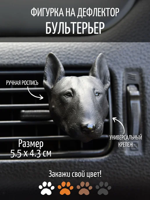 Фигурка на дефлектор для автомобиля Кане-корсо, черный