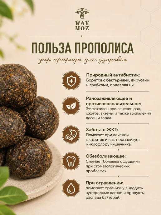 Чистый очищенный прополис Way Moz, вариант, фото 2