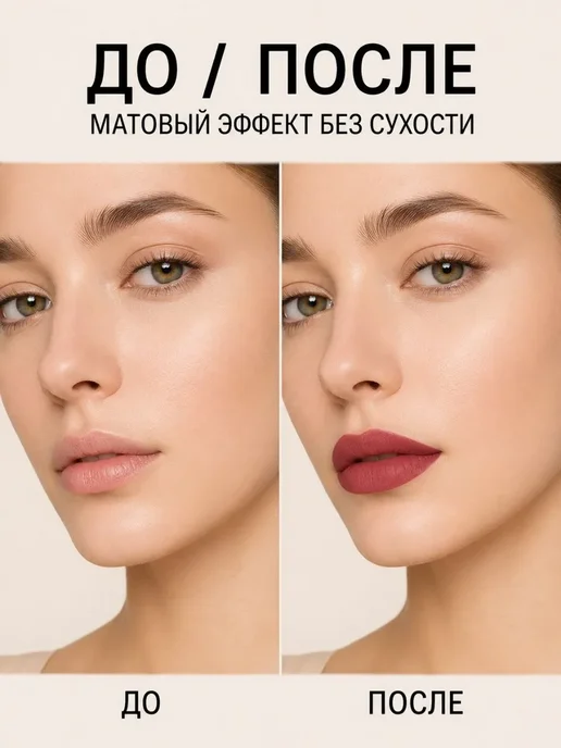 ЛУМКОР Матовая помада для губ нюдовая набор 6 штук, розовый, фото 4