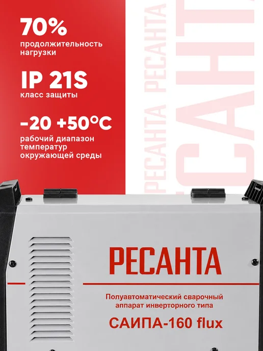 РЕСАНТА Сварочный инверторный полуавтомат САИПА-160 flux, вариант, фото 4