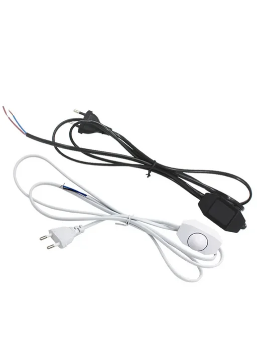 MED Белый провод питания EU plug для настольной лампы, 1.8 м, 1,8 м, фото 2